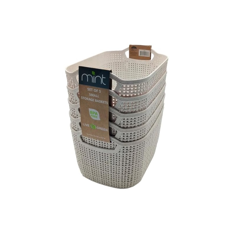 J&V TEXTILES Wheat Straw Storage Basket Set Multi-Size Home Organizer