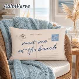 Coastal Pillow Cover 12x20, Beach House Decor，Coastal Room Decor,