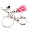 Flamingo Keychain, Elegant Crystal Key Chain Ring WithTassel Flamingo Keyring