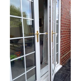 Door Stay - Hold Open Patio Door Holder French Door Stay (Restraint) Great for Small Pet Friends (White- 17cm Opening)