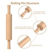 Mepple Classic Wooden Rolling Pin with Handle for Fondant, Pizza,