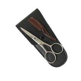Stainless Steel Beard and Eyebrow Trimmer Scissors Set for Men Precision Cutting Shears with Comb Portable Grooming Kit for Mustache and Facial Hair Care