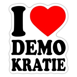 Spreadshirt I Love Democracy Heart Sticker 10 x 10 cm Matt White
