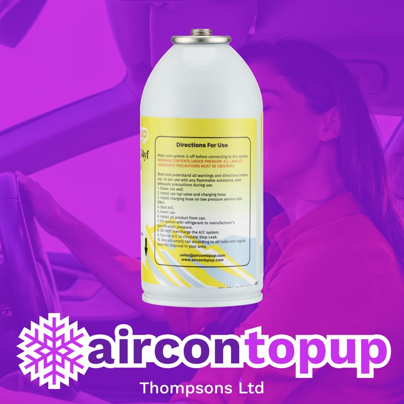 AirconTopup DIY Regas Car Aircon R1234yf Compatible Leak Sealer x1