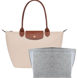 Umiup Pocket Insert Organiser for Longchamp Purse, Handbag Organiser, Felt Bag Organiser, Bag in Bag Organiser, Multi-Pocket Pockets Organiser Shopper for Longchamp (Grey, Medium)