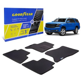 Goodyear All-Weather Car Floor Mats – Custom Fit for Chevy Tahoe 15-20, 4 Pc. Set, Heavy-Duty Diamond Floor Liners for Cars, SUVs, Trucks – Ultimate Interior Car Accessories for Men & Women - GY004994