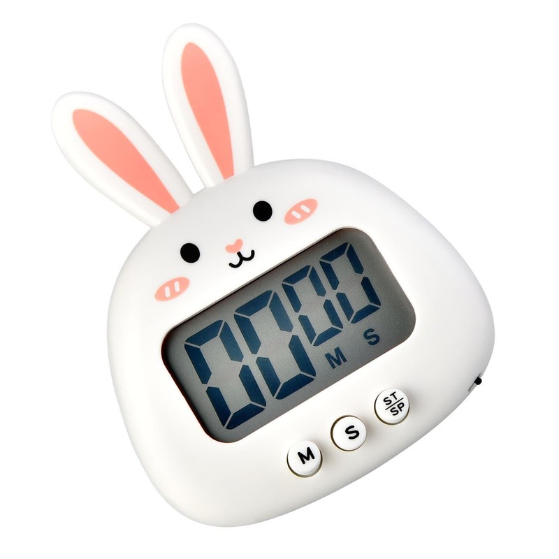 Walfront Cooking Timer, Large Screen Digital Kitchen Timer Cute Bunny