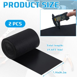 Tinideya 2 Pcs Black Boat Trailer Bunk Carpet Water Proof Bunk Carpet Marine Boat Bunk Carpet Outdoor Boat Trailer Bunk Covers Trailer Boat Bunk Padding for Boats Trailers (19.6 ft x 7.9 Inches)