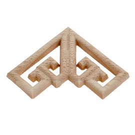 4pcs Wood Carved Mouldings Corner Onlay Applique Furniture Craft Unpainted 6.5cm