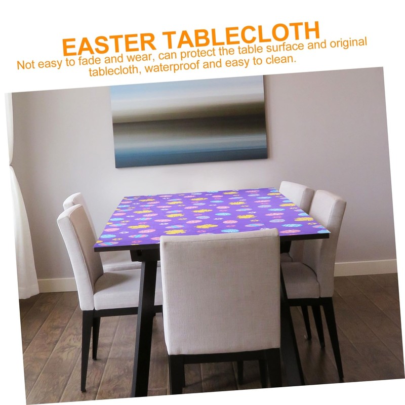 LIFKOME 2pcs Easter Tablecloth Cover for Festive Dining Home and