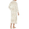Natori Women's Plush Leopard Robe Length 52", Sand Taupe, Small