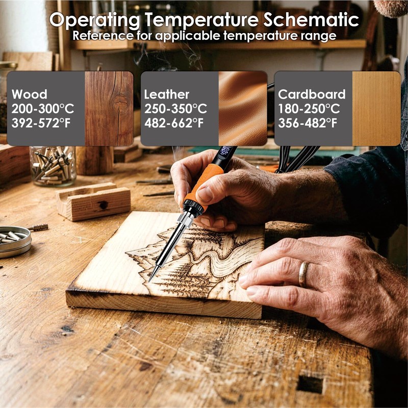 VECO-T Upgrade 40Pcs Wood Burning Kit, Craft Pyrography Tools for