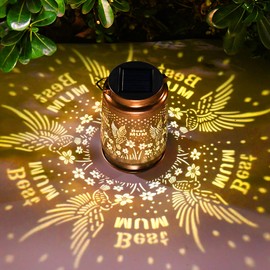 Johiux Christmas Gifts for Mum,Garden Gifts for Mum,Solar Lantern Garden Ornaments Outdoor,Metal Solar Lights Outdoor Garden Waterproof,Hummingbird Gifts for Mum Birthday Gifts.