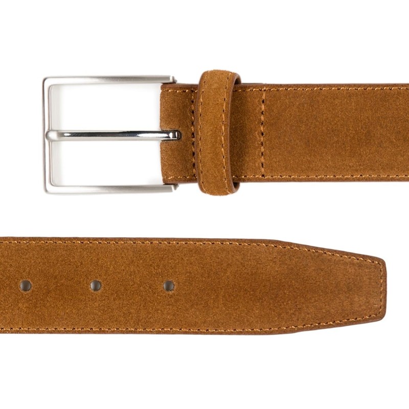 Riemen & Co Bobby Men's Belt Suede Width 3.5 cm,