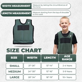 Sensory Weighted Vest for Kids – Adjustable Compression Vest (Small, Ages 2-6) with 6 Removable Weights – Comfortable Snug Fit for Calming Support