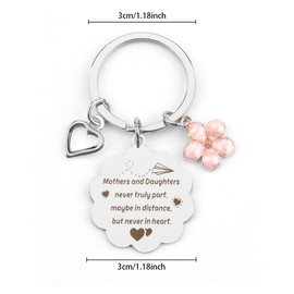 Hoosmoon Mum Keyring Gifts Mothers Day for from Daughter Mother Gift Presents Birthday Christmas Thanksgiving and Daughters Never Truly Part