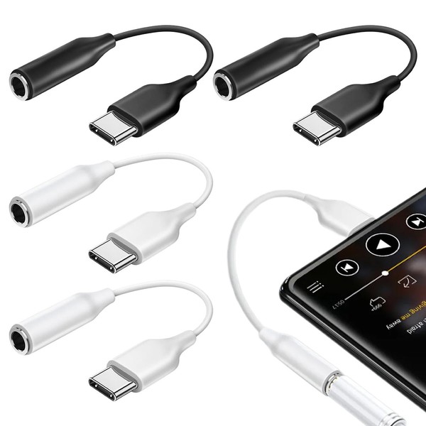4pcs samsungs headphone adapter, Headphone Jack Adapter, Audio Adaptor Type C to Aux Audio Dongle for Google Pixel 7a 7Pro 7 6a 6 Pro 6 OPPO Reno8 Lite Find X3 Pro Xiaomi13 A53 S23