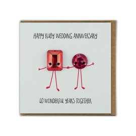 Bold & Bright - Cute Anniversary Card - 'Ruby Wedding Anniversary' - Special Couple - 40 Years - Funny Novelty Humour - Ruby Anniversary Card - For Mum Dad Husband Wife Friends Family