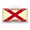 Alabama Flag Heart of Dixie License Plate Textured AL State