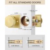Haidms Gold Door Knobs Interior Privacy, Heavy Duty Square Brushed