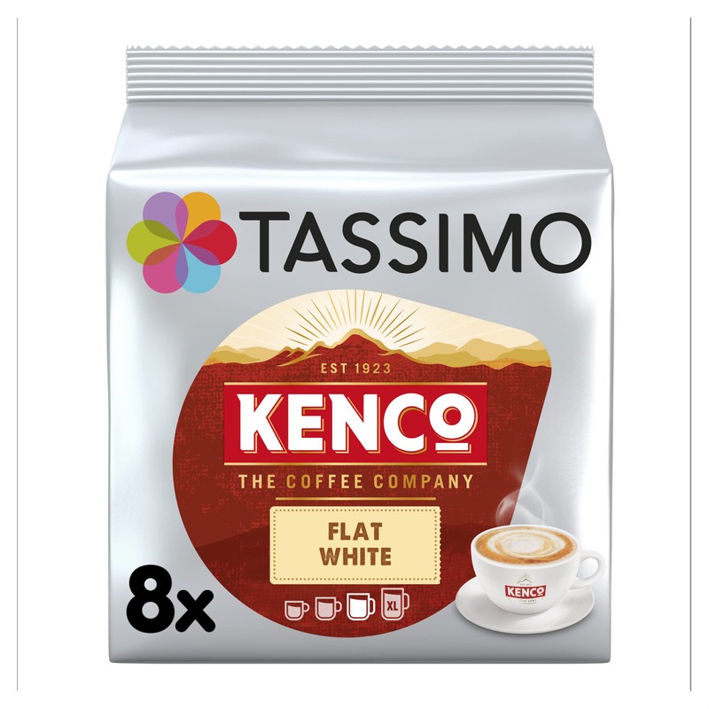 Tassimo Kenco Flat White Coffee Pods (16 pods, 8 servings)