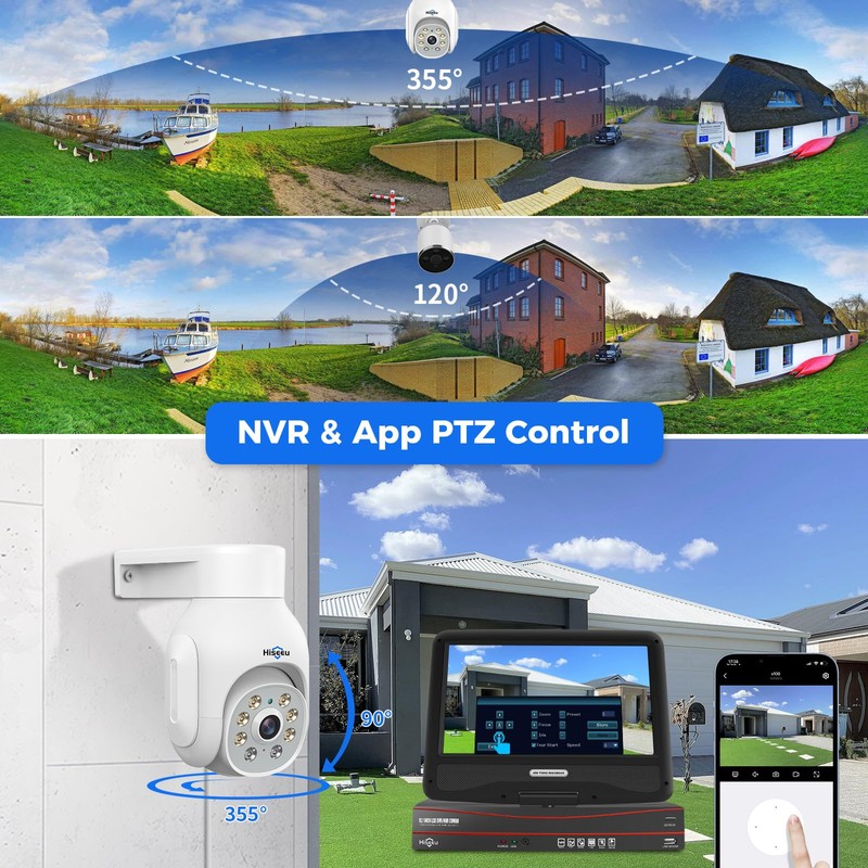 Hiseeu 360° Security Camera Outdoor with Color Night Vision,5MP POE