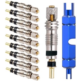 DOETYD 10 PCS Presta Valve Core+ 1 PCS Valve Core Removal Tool Durable Presta Tubeles Valve for Universal Road Bike Mountain Bicycle
