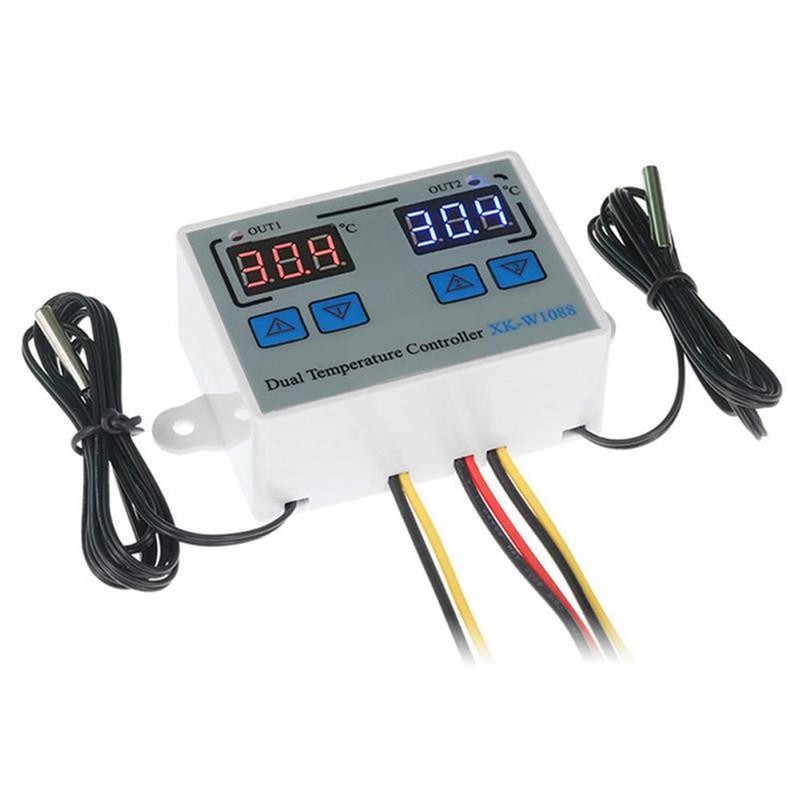 110-220V Digital Dual Temperature Controller LED Celsius Thermostat Regulator Heating