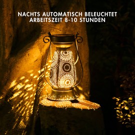 Görvitor Outdoor LED Solar Lantern, Decorative Hanging Solar Light, IP44 Waterproof Garden Lantern