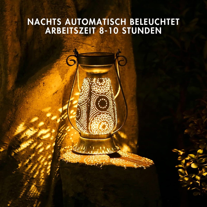 Görvitor Outdoor LED Solar Lantern, Decorative Hanging Solar Light, IP44