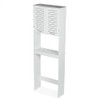 Home Basics, (White Toilet Storage Cabinet