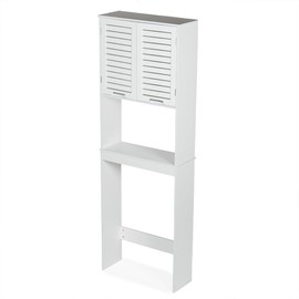 Home Basics, (White Toilet Storage Cabinet