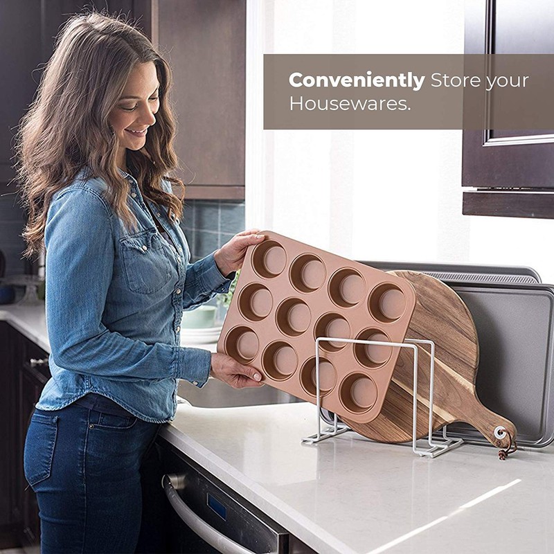 Stock Your Home White (2 Pack) Steel Baking Pan Organizer