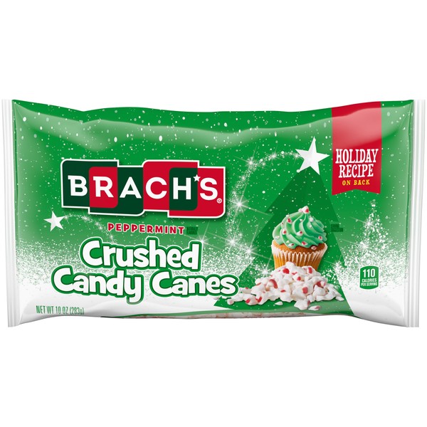 Brach's Peppermint Crushed Candy Canes, Holiday Baking Decorations, Perfect For Christmas Cookies, 10 Oz Bag