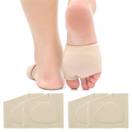 Metatarsal Pads for Women and Men, 2 Pairs Foot Cushion Pads, Ball of Foot Cushion, Gel Sleeves Cushions Pad - Fabric Soft Socks for Supports Feet Comfort, Beige, X-Large (UK 6-11)