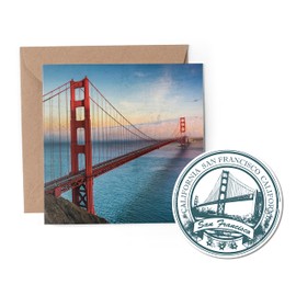 1 x Greeting Card & Vinyl Sticker Set - San Francisco California America States Travel Holiday Map City Friend Girls Boys Scrapbook #79932
