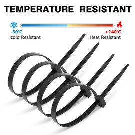 XINGO 100 PCS 12 inch Double Lock Black Zip ties Heavy duty, Double Head Design, 120lb Tensile Strength, UV Resistant Cable Ties for indoor and outdoor use