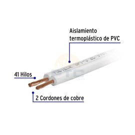 Volteck CDU-14 100m roll of SPT 14 AWG flexible duplex cord