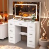 Yamissi Vanity Makeup Table Dressing Desk LED Lighted w/ Large