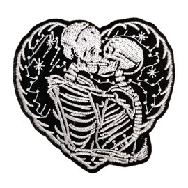 CHBROS "Love You Forever" Skeleton Heart Patches, Embroidered Patch Applique, Iron on Patches For Clothing Jackets T-Shirt Backpacks...