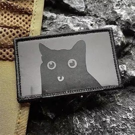 Viusneun Luminous Velcro Patches, Funny Cat Patches, Velcro Tactical Morale Patches, Children's Appliqué for Boys, Girls, Jackets, Jeans, Backpacks (B)