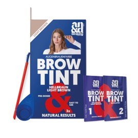 ANDbeauty Eyebrow and Eyelash Colour, Light Brown, Professional Colouring for an Intense and Long-Lasting Result, Without Unwanted Red Tones, Content Colour & Developer for 3 Applications