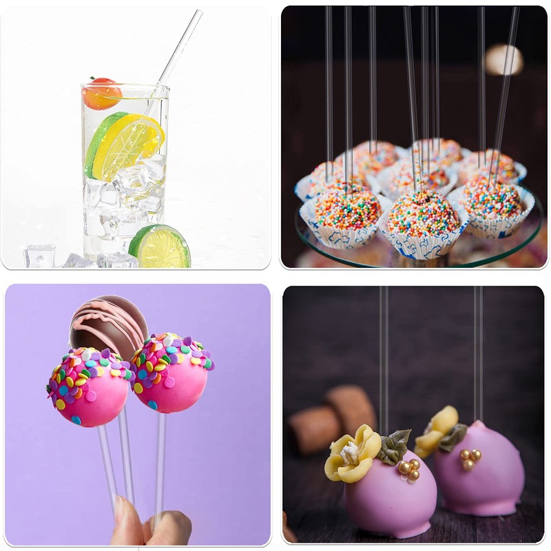 Dxhycc 100本 5インチ アクリル ロリポップ スティック クリア 再利用可能 アクリル棒 ロリポップ