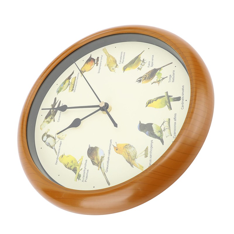 10 Inch Wall Clock Multipurpose Cuckoo Round Silent Punctual Bird