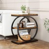 IBUYKE Narrow End Table with 3 Storage Shelves, Industrial Sofa