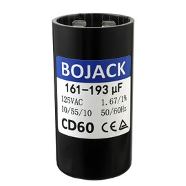 BOJACK 161-193 uf/MFD 125 VAC ±20% 50/60 Hz CD60 Round Motor Well Pump Start Capacitor