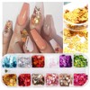 12 Colors Fall Nail Art Stickers Maple Leaf Nail Glitter