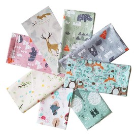 Yurosiay 8 Pezzi 25 × 25 cm Tessuti di Cotone Carino Cartone Animato Animali Stampati Tessuti Patchwork Tessuti Animali Cotone Quilting Tessuti Tessuti per Cucire Residui di Tessuto