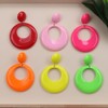 Retro Neon Dangle Earrings for Women 70s 80s Acrylic Hoop