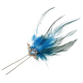 TOVINANNA Vintage Hair Sticks for Long Hair Handmade Hairpins with Long Tassel Boho Styling Pins for Weddings and Parties Blue